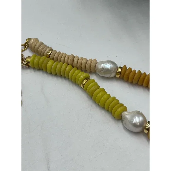 Lizzie Fortunato Signed Designer Tavira Yellow Ombre Baroque Pearl Necklace - Picture 15 of 15